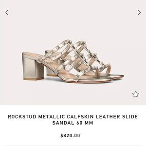 ROCKSTUD METALLIC CALFSKIN LEATHER SLIDE SANDAL 60 MM
$820.00 original price